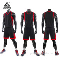Jersey de basquete vermelha e preta personalizada